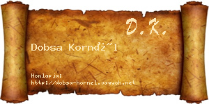 Dobsa Kornél névjegykártya